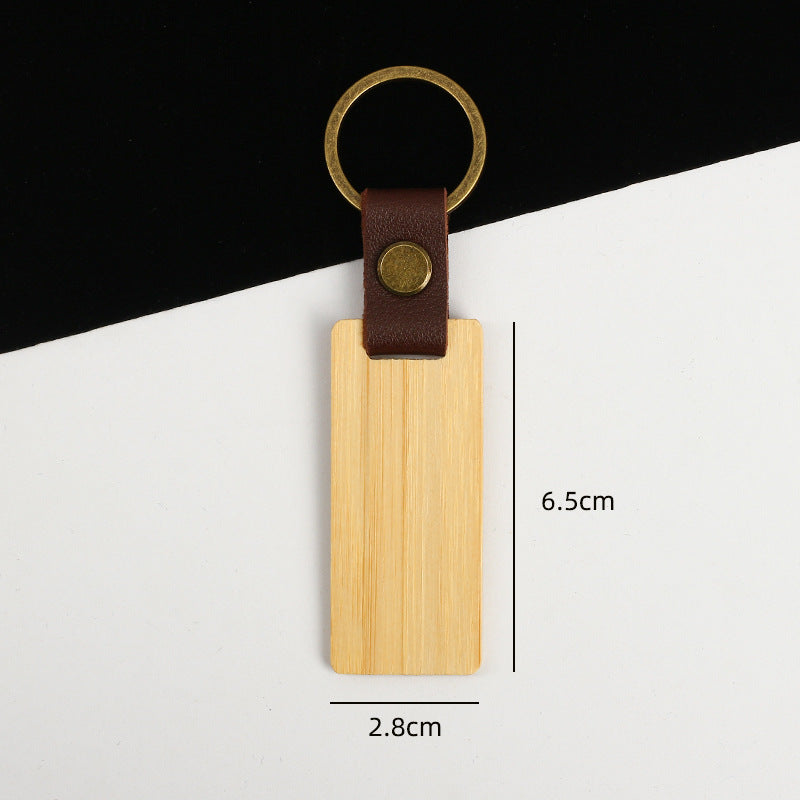 Wholesale Black Walnut Beech DIY Wooden Keychain